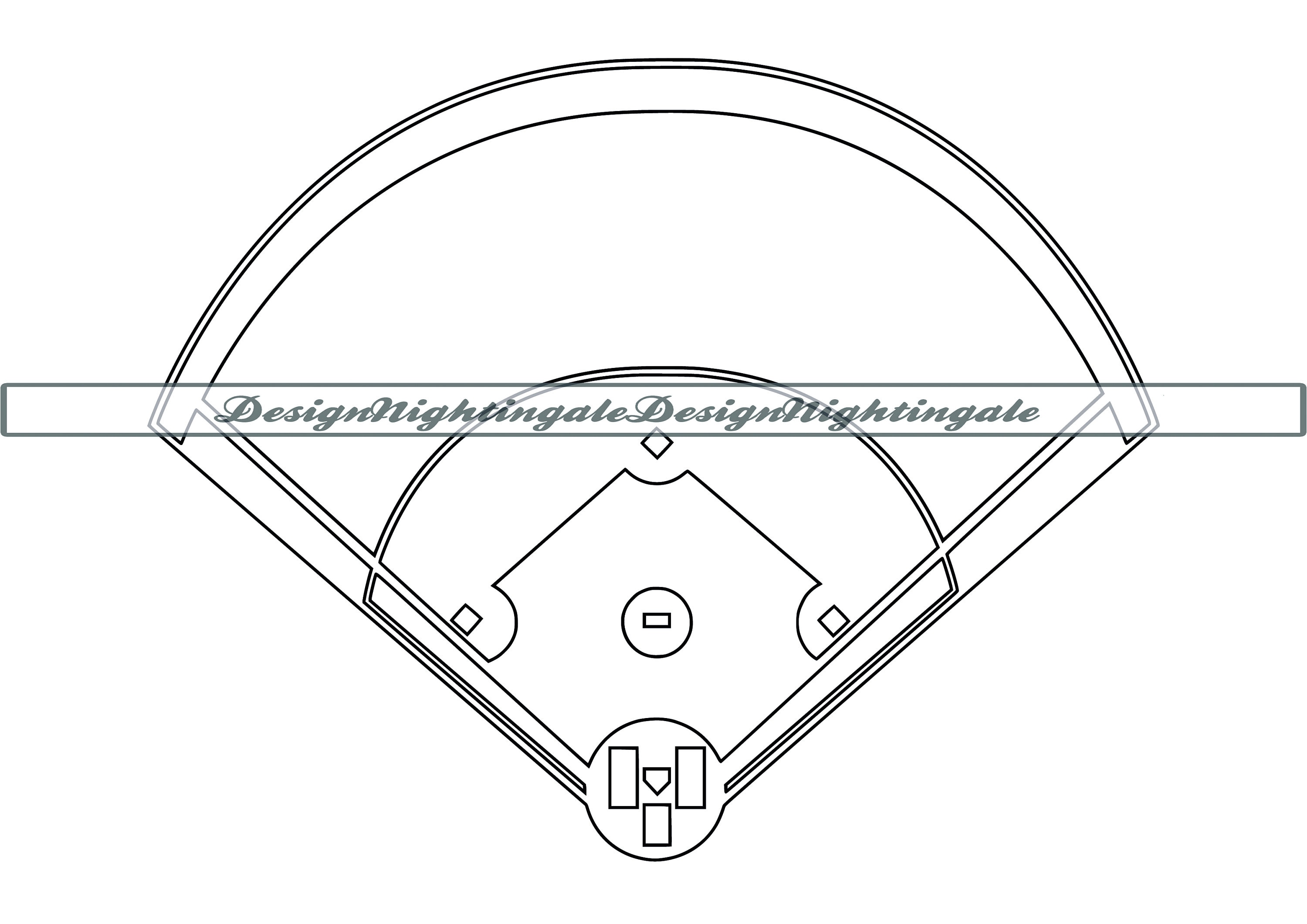 Baseball Field Outline SVG Baseball SVG Baseball Field Etsy Hong Kong
