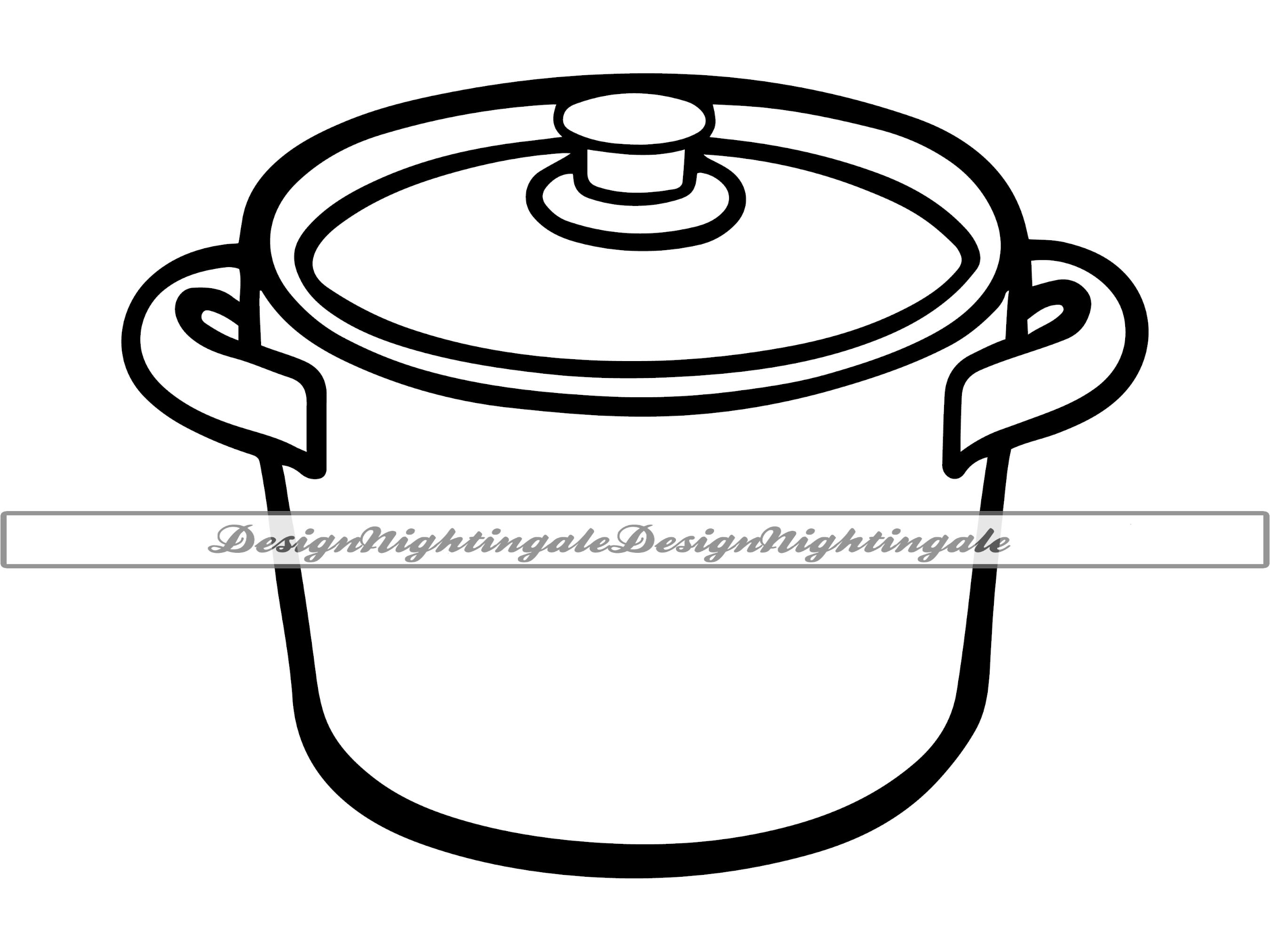 Cooking Pot Outline SVG, Cooking Svg, Cooking Pot Clipart, Cooking Pot
