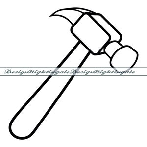 Hammer Outline #2 SVG, Hammer SVG, Hammer Clipart, Hammer Files For Cricut, Hammer Cut Files For Silhouette, Hammer DXF, Png, Eps, Vector