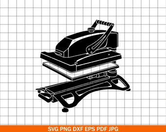 Heat Press Machine SVG, T-Shirt Printing Cut File (Digital Download)
