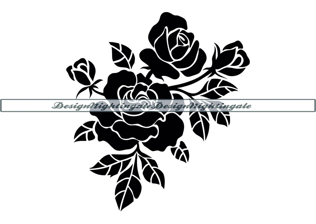 Rose 5 SVG, Roses SVG, Flower Border SVG, Flowers, Floral Decoration ...