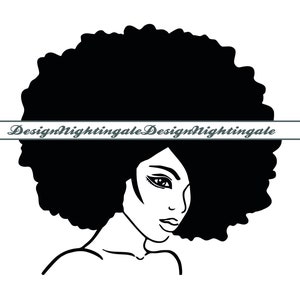 Afro Woman SVG, Afro Girl SVG, Afro Queen SVG, Afro Lady Svg, Curly Hair Svg, Black Woman, For Cricut, For Silhouette, Cut Files, Png,Vector