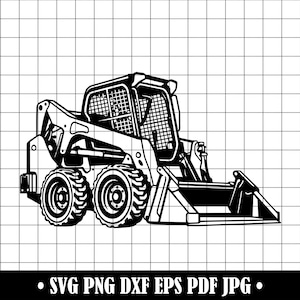 Skid Steer #2 SVG, Skid Loader DXF, Construction Vehicle PNG, Compact Loader Silhouette, Heavy Equipment Vector, Cricut Cut File