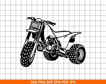 3-Wheeler ATV Vector, Vintage Trike Silhouette (svg, png, dxf)