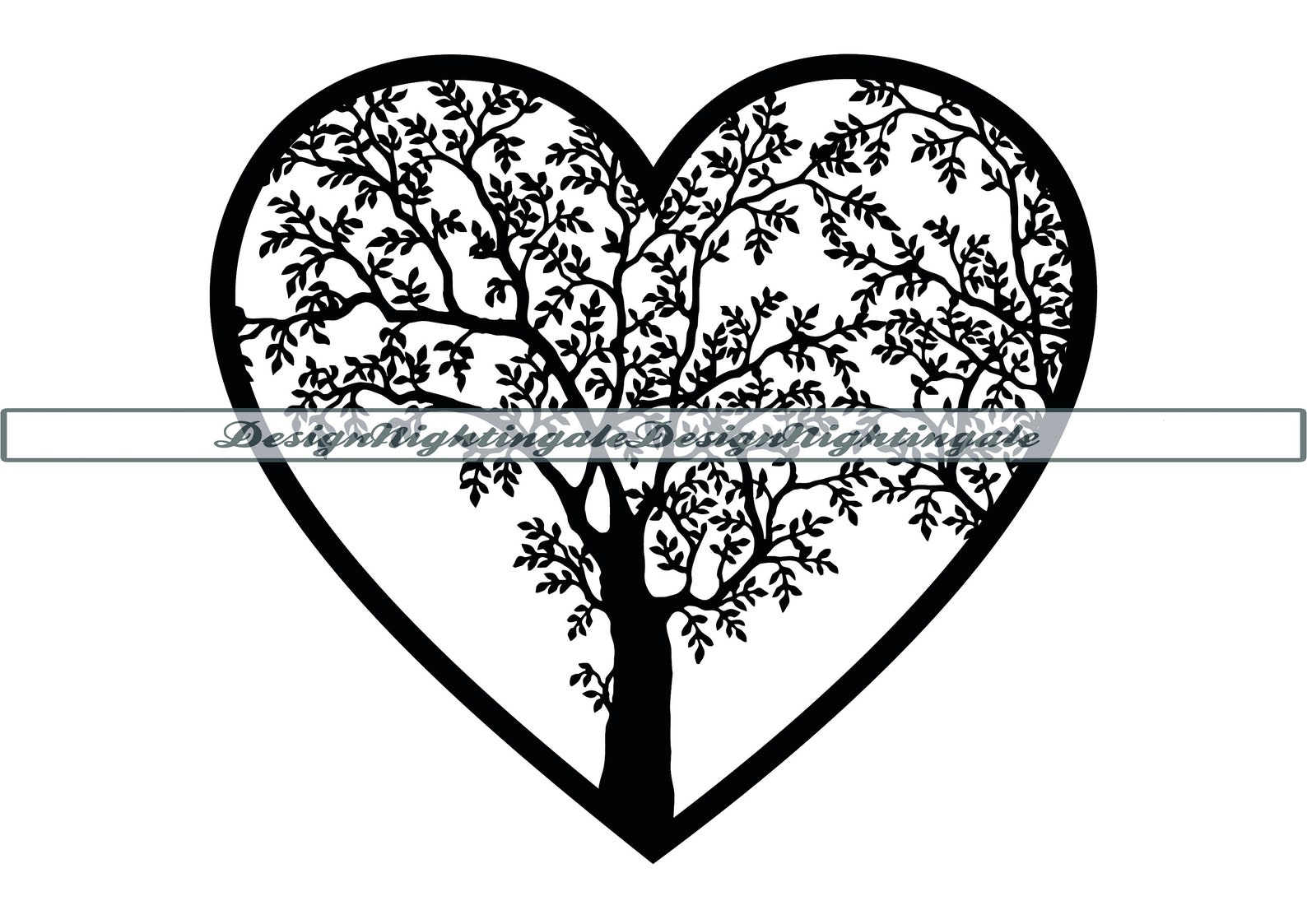 Heart Tree 2 SVG Love Tree SVG Tree With Heart SVG Heart | Etsy