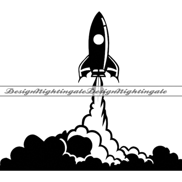 Rocket SVG, Rocket Launch SVG, Rocket Ship SVG, Rocket Launch Clipart, Files For Cricut, Rocket Cut Files For Silhouette, Dxf, Png, Vector