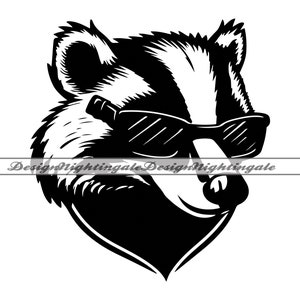 Badger #2 SVG, Badger with Sunglasses SVG, Cool Badger SVG, Clipart, Badger For Cricut, Cut Files For Silhouette, Dxf, Png, Eps, Vector