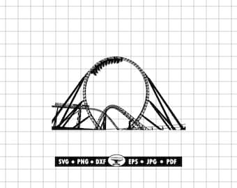 ジェットコースターのデザイン - 遊園地の乗り物のイラスト - Cricutと