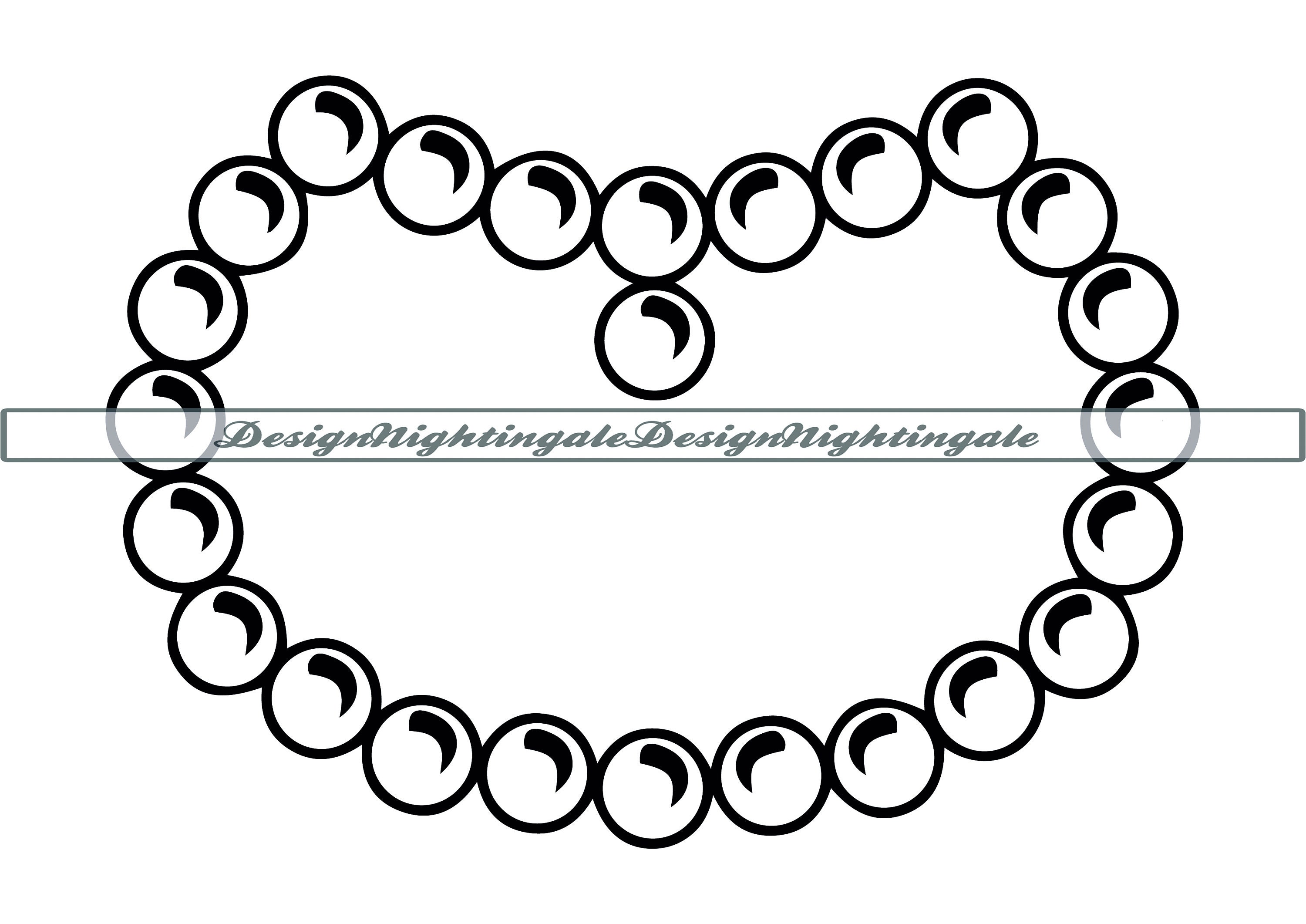 Perlenkette Umriss SVG, Perlenkette SVG, Perlenkette Clipart, Dateien