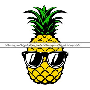 Pineapple with Sunglasses SVG, Pineapple SVG, Summer Svg, Pineapple Clipart, Files For Cricut, Cut Files For Silhouette, Dxf, PNG, Vector