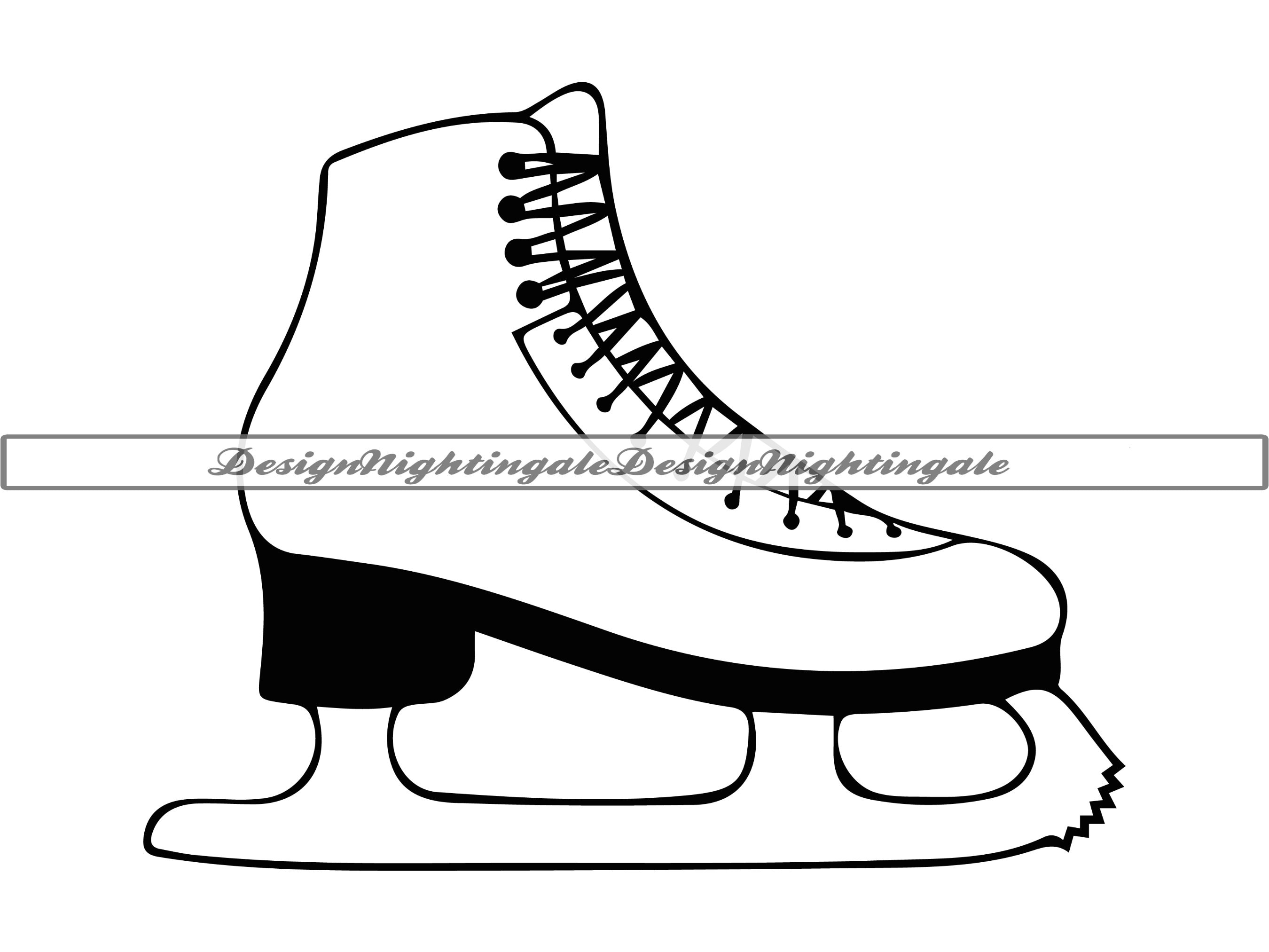 Ice Skating Shoe SVG, Ice Skate SVG, Figure Skating SVG, Clipart, Files For Cricut, Cut Files For Silhouette, Dxf, Png, Eps, Vector