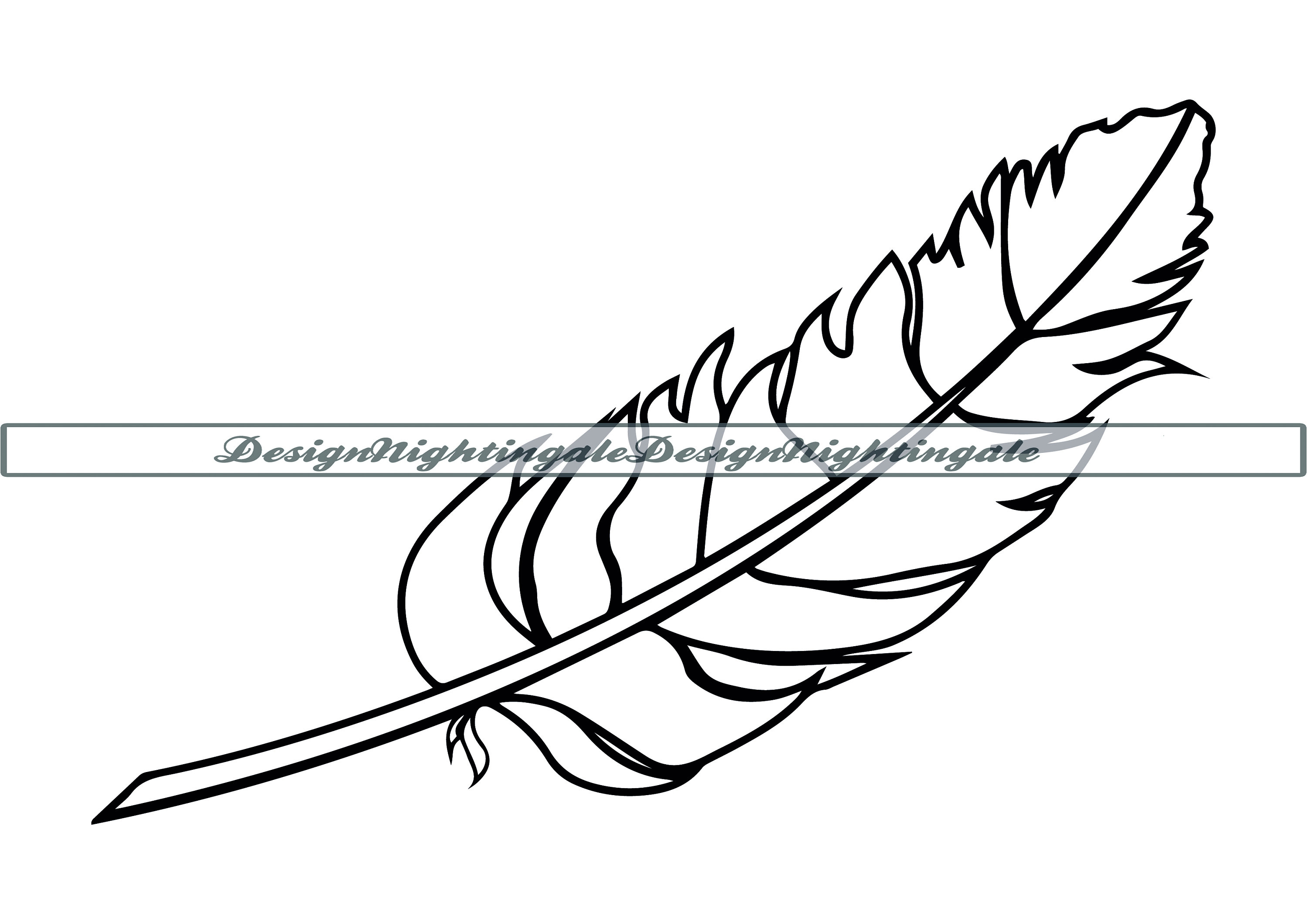 Feather Outline SVG Feather SVG Feather Clipart Feather Etsy México