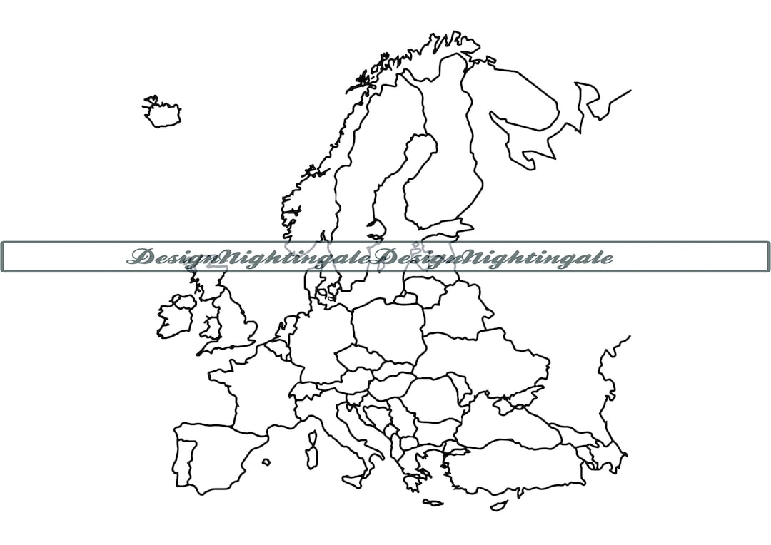 Europe Map Outline SVG, Cricut Silhouette Cut Files (digital Download ...