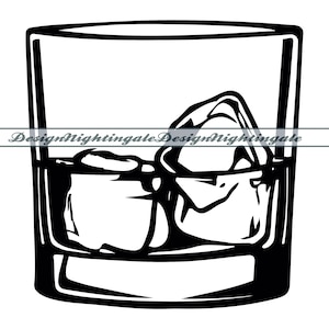 Whiskey #2 SVG, Whiskey Glass SVG, Alcohol SVG, Clipart Alcohol, File Alcohol per Cricut, File di taglio Alcohol per Silhouette, Dxf, Png, Vettore