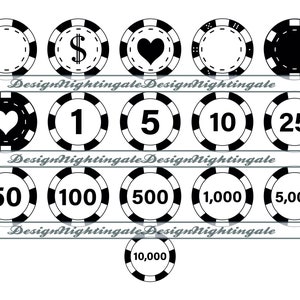 Jetons de casino SVG, SVG de jetons de poker, SVG de jetons de jeu, Clipart de jetons de casino, fichiers pour Cricut, couper des fichiers pour la silhouette, Dxf, Png, Eps, vecteur