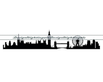 London Skyline SVG, Cityscape Cut Files (Digital Download)