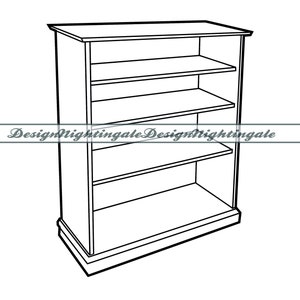Estante SVG, estante SVG, livro SVG, estante clipart, arquivos de estante para Cricut, arquivos cortados para silhueta, Dxf, Png, Eps, vetor