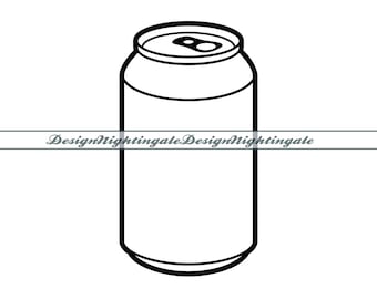Beer Can Outline #2 SVG, Soda Can Outline SVG, Aluminum Can Outline SVG, Clipart, Files For Cricut, Cut Files For Silhouette, Dxf,Png,Vector