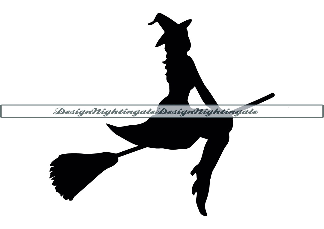 Flying Witch SVG Witch on Broom SVG Witch SVG Flying Witch - Etsy