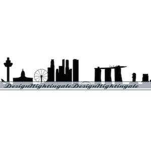 Singapore Skyline SVG, Singapore Cityscape SVG, City SVG, Singapore Clipart, Files For Cricut, Cut Files For Silhouette, Dxf,Png,Eps,Vector
