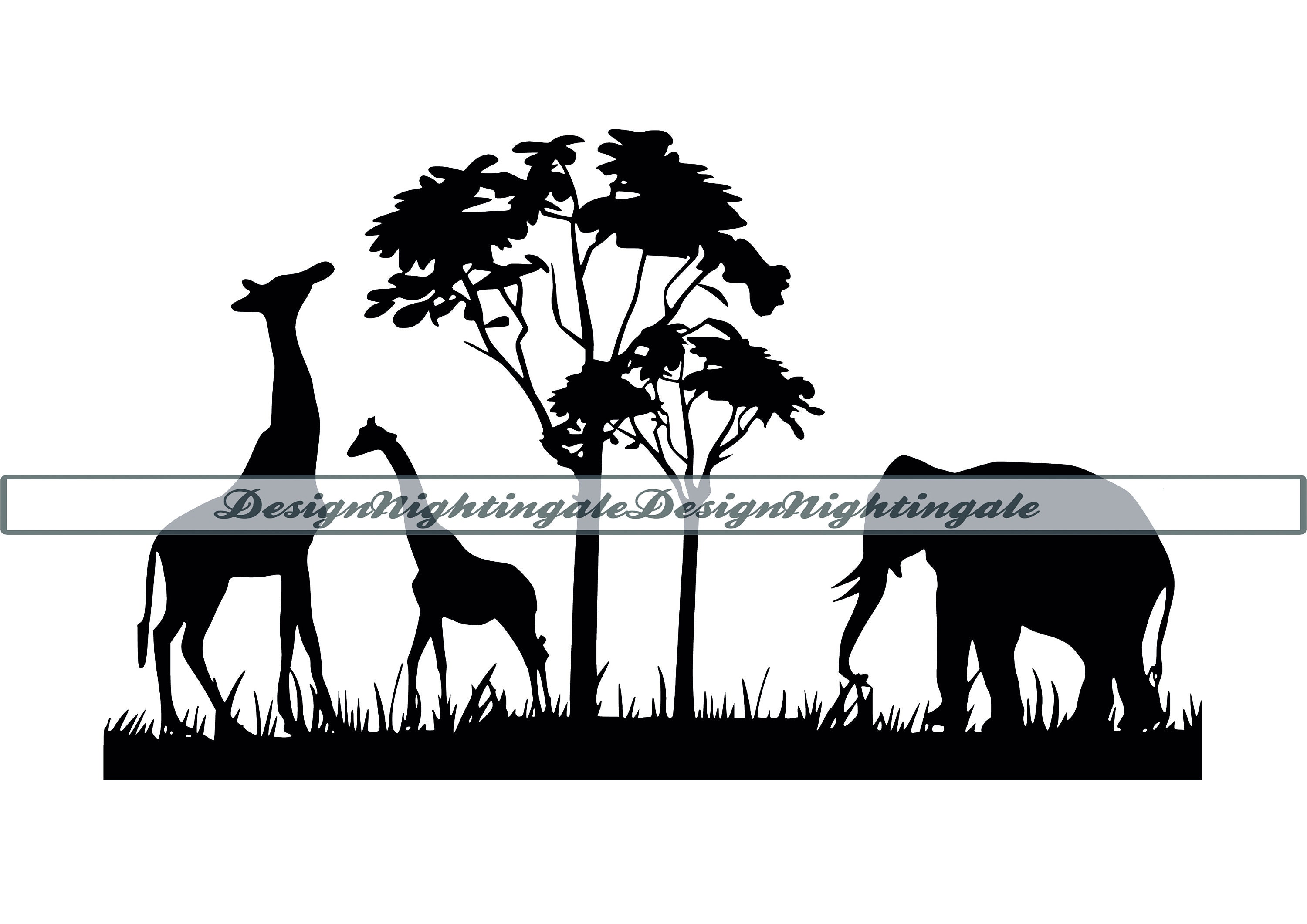 Safari 3 SVG Safari Scene SVG Africa Animal SVG Safari - Etsy