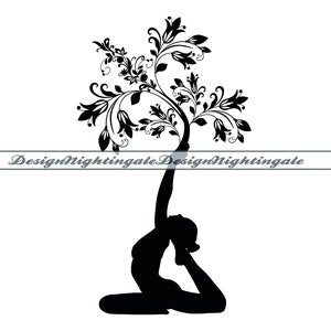 Yoga Tree SVG, Yoga Pose SVG, Tree of Life SVG, Yoga Tree Clipart, Yoga Tree Files For Cricut, Cut Files For Silhouette, Dxf,Png,Eps,Vector