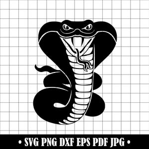Cobra SVG, Snake PNG, Venomous Snake Cut File DXF, Cobra Clipart, Wild Snake Silhouette, Snake Tattoo Vector, Reptile Cricut Design
