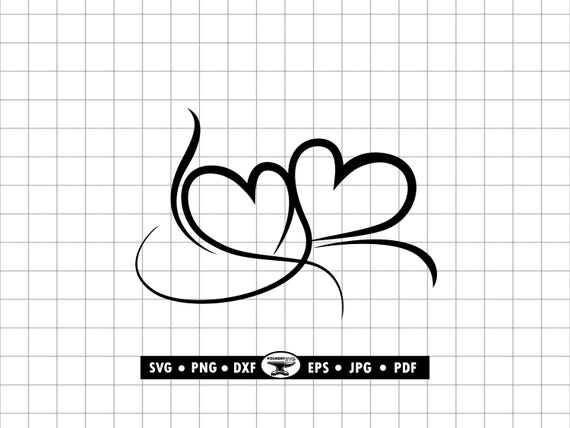 Double Heart SVG PNG DXF, Swirl Heart Clipart for Cricut (Digital Download)