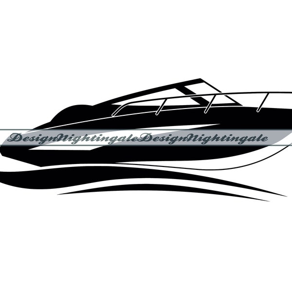 Speed Boat SVG, Motor Boat SVG, Yacht Svg, Speed Boat Clipart, Speed Boat Files For Cricut, Cut Files For Silhouette, Dxf, Png, Eps, Vector