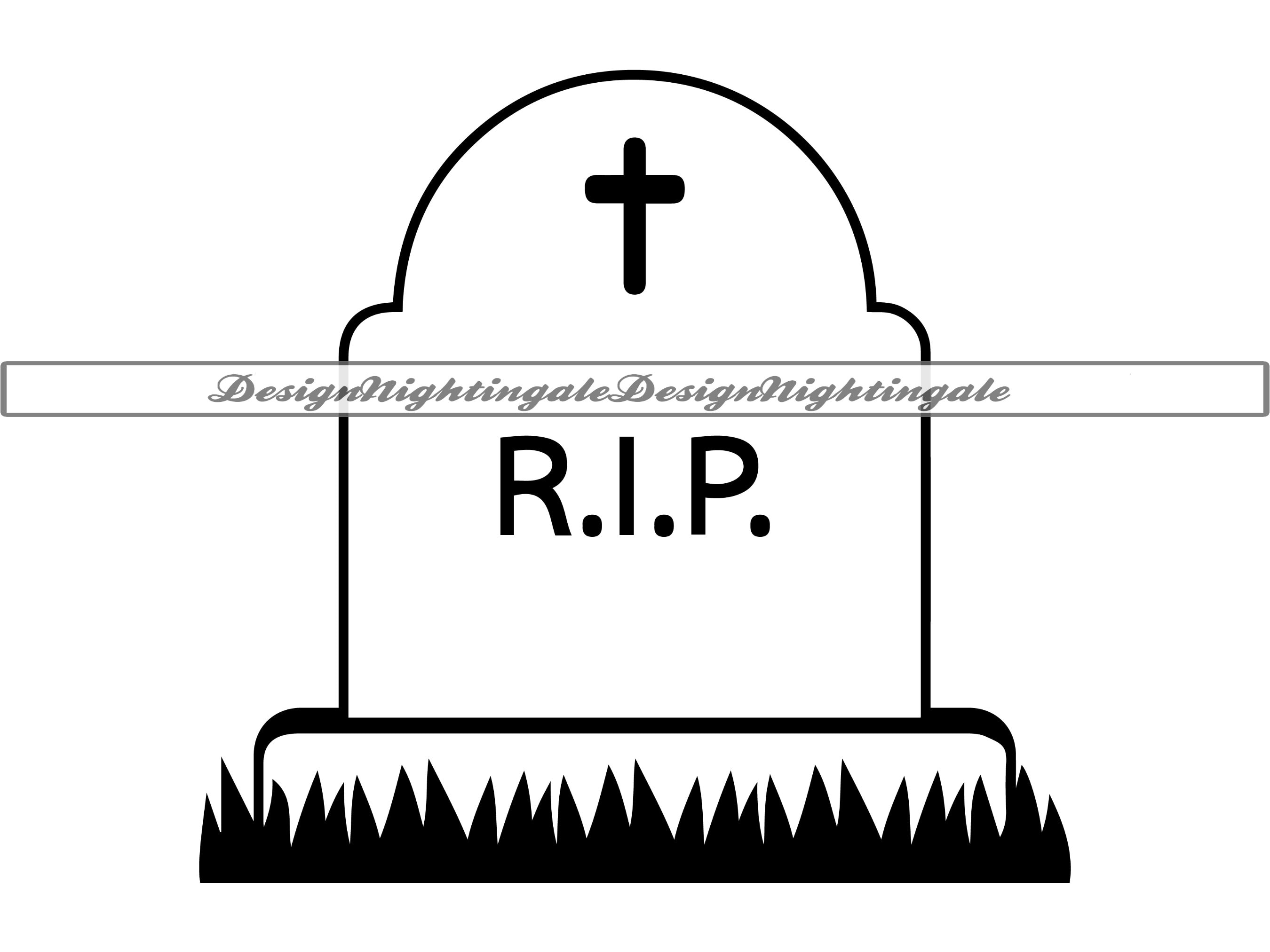 R.I.P. - Svg, Dxf, Eps, Png, Jpg, Vector Art, Clipart, Cut File, Red Rose  Svg, Halloween Graveyard, Headstone Svg, Tombstone Svg, Gravestone