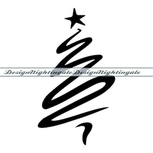 Albero di Natale stilizzato, albero di Natale, pino, inverno, Natale, clipart, file per Cricut, file di taglio per silhouette, SVG DXF PNG, Eps
