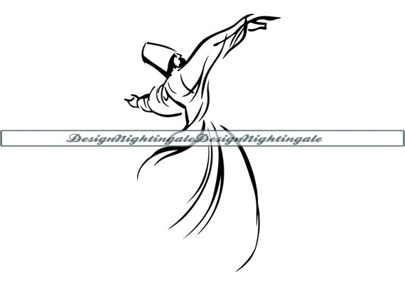 Premium Photo | HandDrawn Style Illustration Image of a Whirling Sufi  Dervish