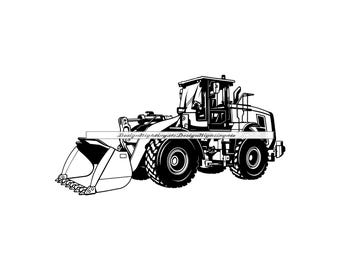 Wheel Loader SVG, Heavy Equipment Clipart (Digital Files)