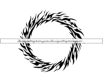 Ring of Fire SVG, Fiery Circle Clipart (Digital Files)