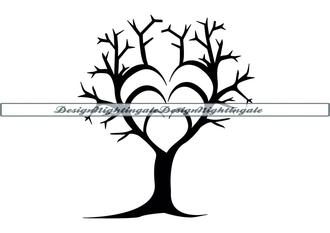 Heart Tree SVG, Love Tree SVG, Tree With Heart SVG, Heart Tree Clipart ...