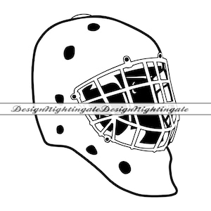 Keeper masker overzicht SVG, hockeyhelm overzicht SVG, keeper masker clipart, bestanden voor Cricut, keeper masker gesneden bestanden voor silhouet, DXF, Png, Eps