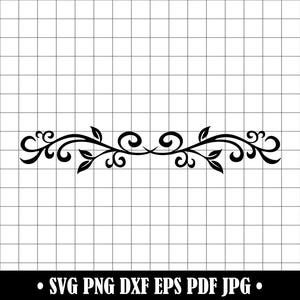 Decorative Divider #11 SVG, Ornamental Vine SVG, Leaf Separator SVG, Flourish Svg, Swirls Svg, Clipart, Files For Cricut, Cut Files, Dxf,Png
