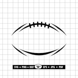 Football Outline SVG, Football Skeleton PNG, Sports Team Laces Clipart (Digital Files)