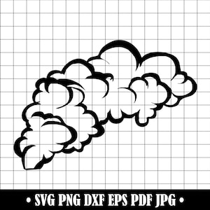 SVG de nube de humo, imágenes prediseñadas de vapor de barbacoa, archivo de corte (descarga digital)