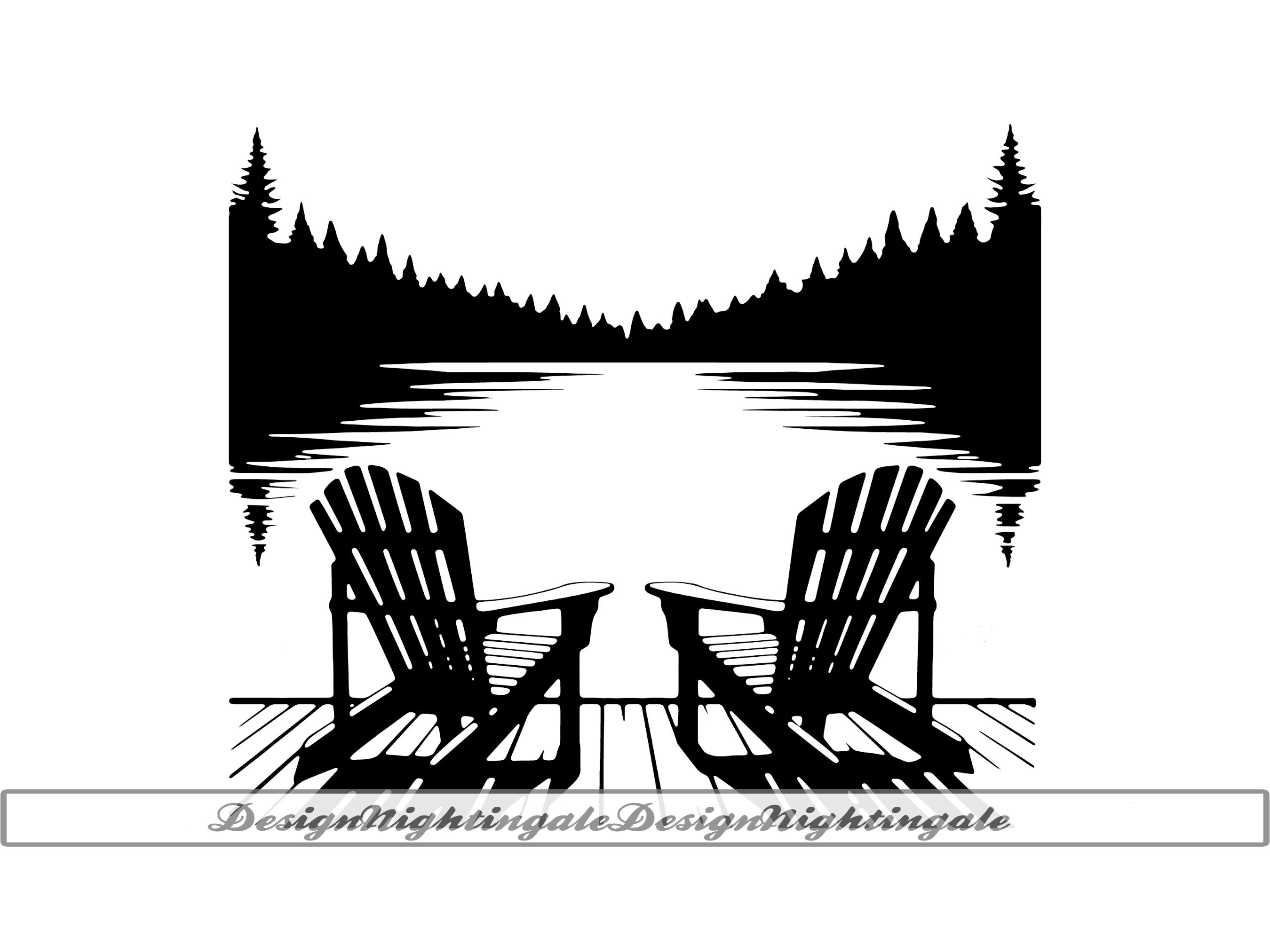 Adirondack Chairs Lake Scene SVG, Camping Clipart (digital Files) - Etsy