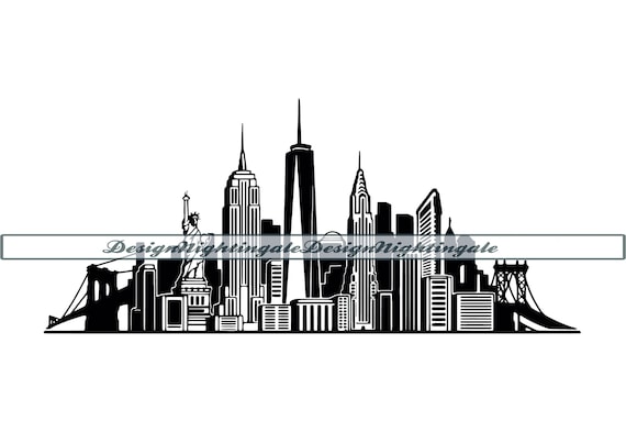 New York City Skyline Svg Files For Cricut Nyc Skyline Svg
