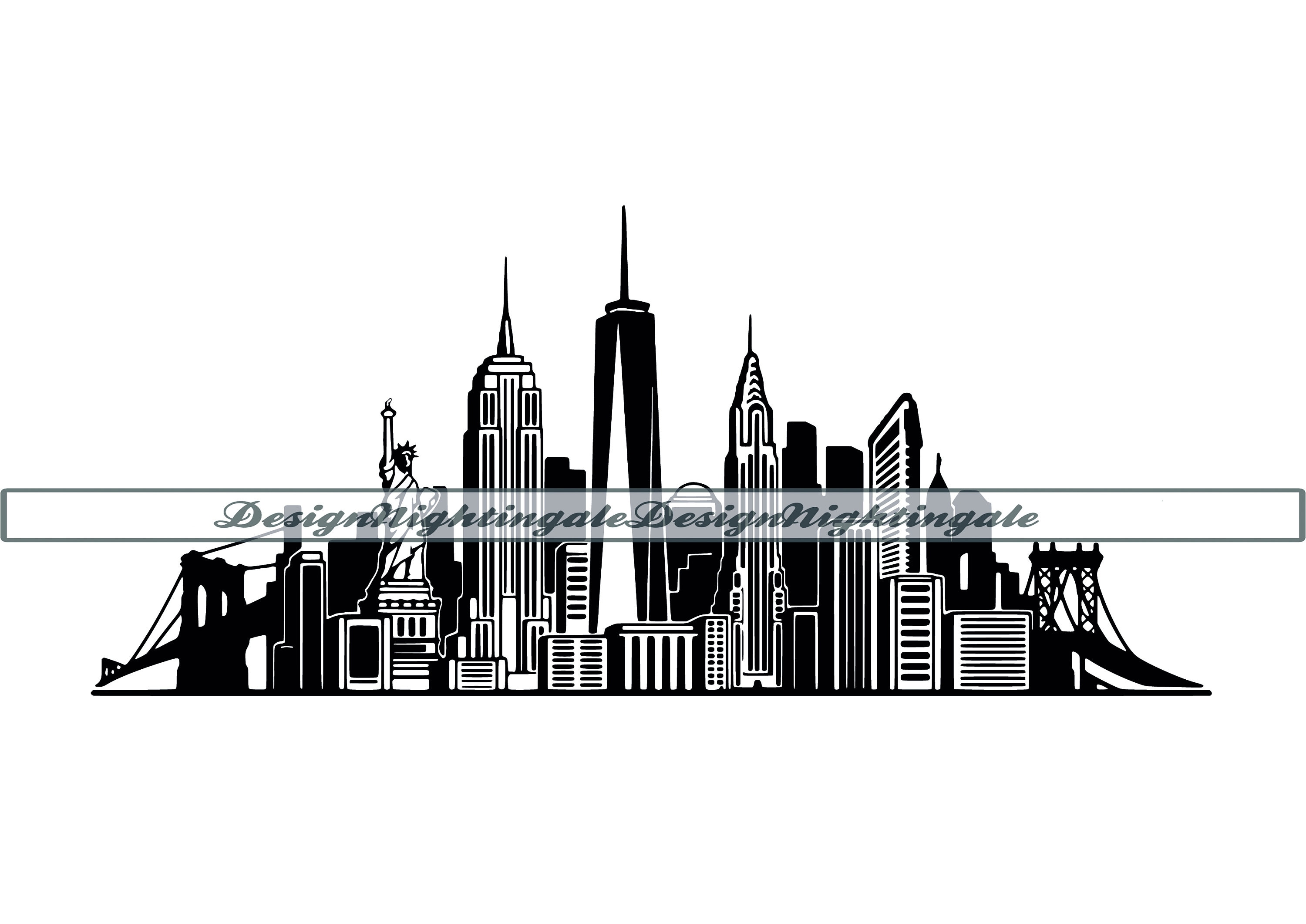 New York City Skyline Stencil new-york-city-skyline-stencil