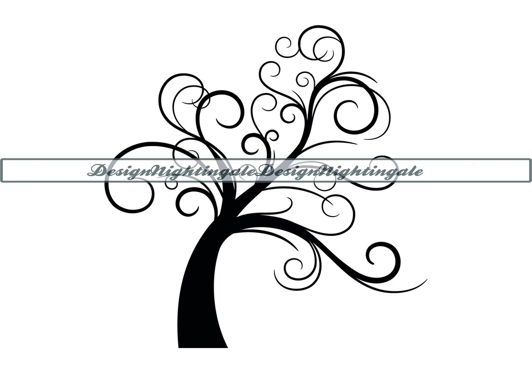 Decorative Tree SVG, Swirly Tree SVG, Ornamental Tree SVG, Clipart
