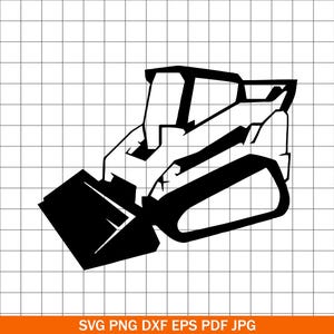 Skid Steer Loader Silhouette, Construction Vector Clipart (SVG, PNG, DXF)