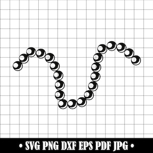 Collier de perles minimaliste SVG, modèle de bijou perlé (téléchargement numérique)