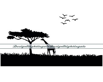 Safari # 4 SVG, Safari Szene SVG, Afrika Tier SVG, Safari Clipart, Safari-Dateien für Cricut, Safari Cut-Dateien für Silhouette, Dxf, Png, Vektor