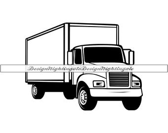 Beweglicher LKW SVG, Lieferwagen Clipart (digitaler Download)
