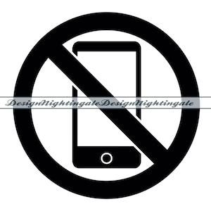 Pas de signe de téléphone portable SVG, pas de photo SVG, pas de SVG de téléphone portable, pas de clipart téléphone portable, fichiers pour Cricut, couper des fichiers pour la silhouette, Dxf, Png, vecteur