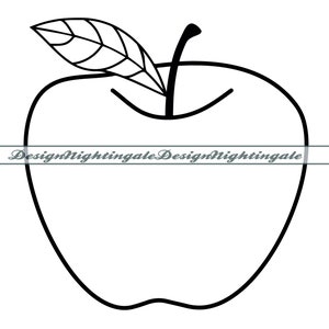 Apple Outline SVG, Apple SVG, Apple Clipart, Apple Files For Cricut, Apple Cut Files For Silhouette, Apple Dxf, Apple Png, Eps, Apple Vector