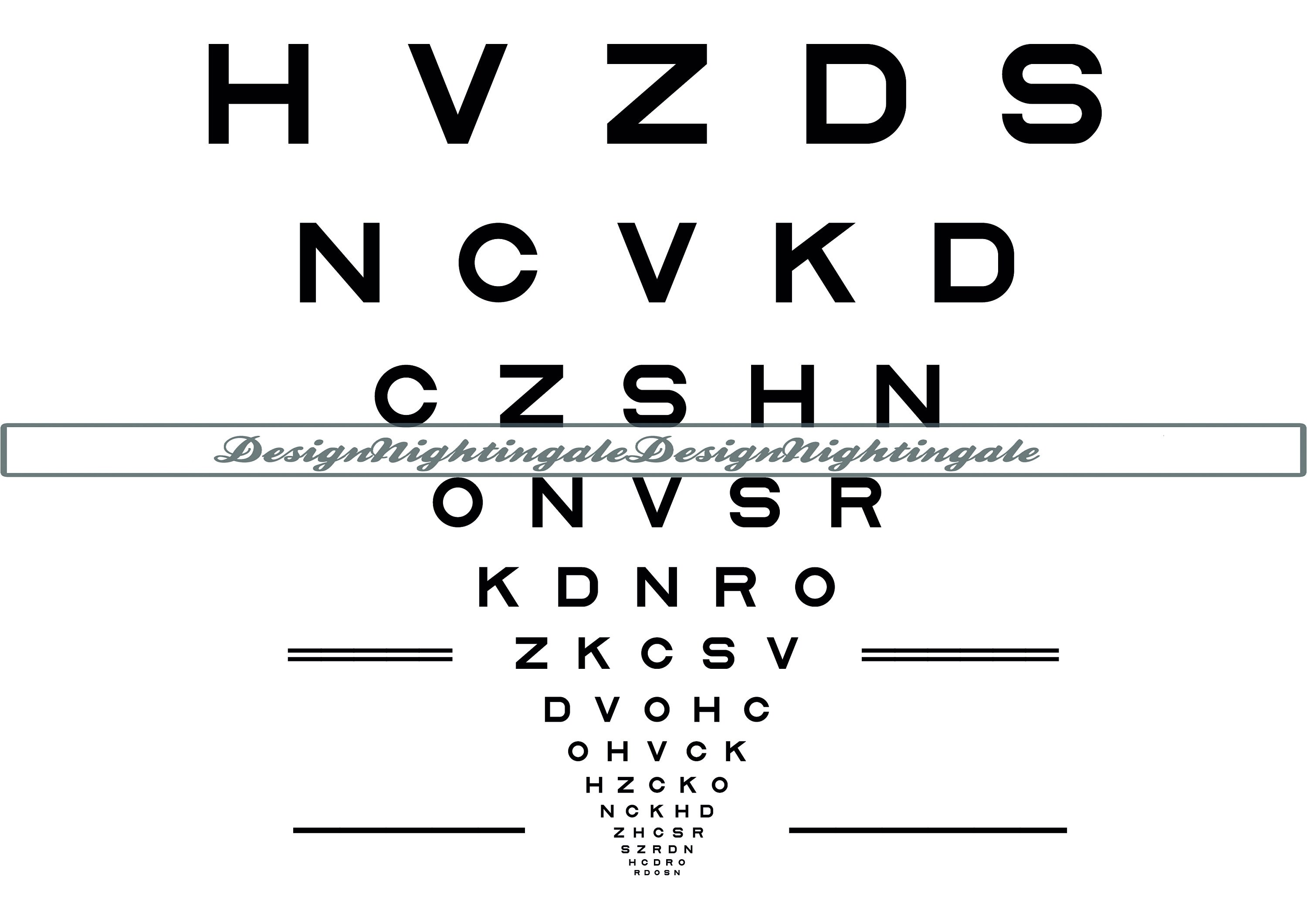 Eye Test Chart #2 SVG, Snellen Chart SVG, Eye Exam SVG, Eye Test Chart Clipart, Files For Cricut, Cut Files For Silhouette, Dxf, Png, Vector
